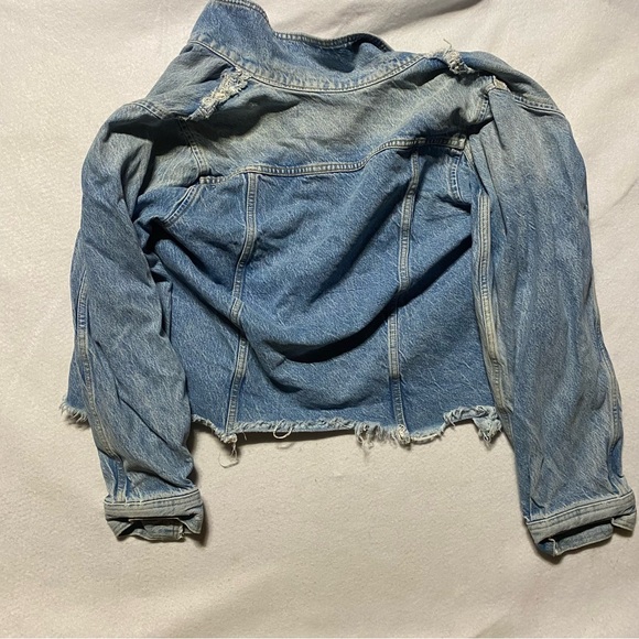 We The Free Distressed Denim Jacket XL - Picture 5 of 9